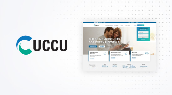 UCCU logo with image of their homepage to its right